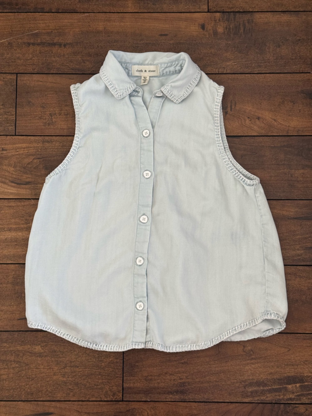 Anthropologie cloth & stone Pale Blue Tencel Button-Up Top